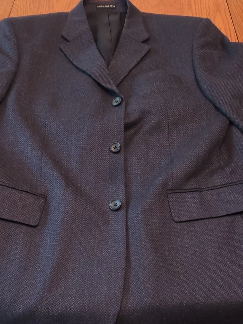 Men's FENZIA Dark Navy Wool Textured Blazer